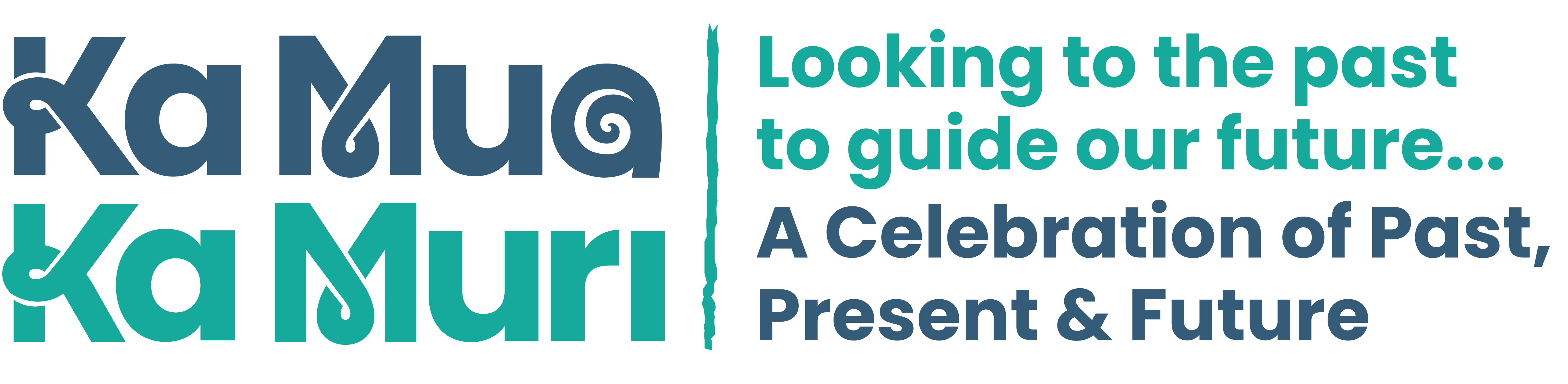 Ka Mua KaMuri Visual Identity - Teal & Blue - Horizontal LockUp 001b